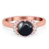 Round Natural Stone Wedding Ring