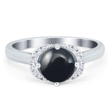 Round Natural Stone Wedding Ring