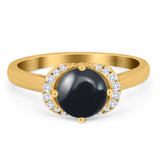 Round Natural Stone Wedding Ring