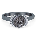 Round Natural Stone Wedding Ring