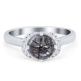 Round Natural Stone Wedding Ring