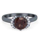 Round Natural Stone Wedding Ring