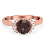 Round Natural Stone Wedding Ring