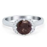 Round Natural Stone Wedding Ring