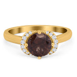 Round Natural Stone Wedding Ring