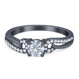 Art Deco Round Natural Stone Curved Ring