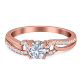 Art Deco Round Natural Stone Curved Ring