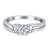 Art Deco Round Natural Stone Curved Ring