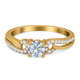 Art Deco Round Natural Stone Curved Ring