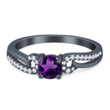 Art Deco Round Natural Stone Curved Ring