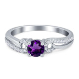 Art Deco Round Natural Stone Curved Ring