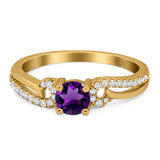 Art Deco Round Natural Stone Curved Ring