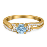 Art Deco Round Natural Stone Curved Ring