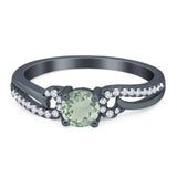 Art Deco Round Natural Stone Curved Ring