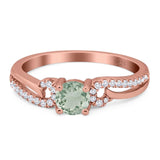 Art Deco Round Natural Stone Curved Ring