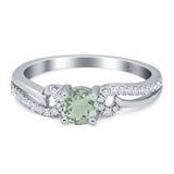 Art Deco Round Natural Stone Curved Ring