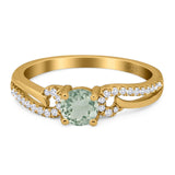 Art Deco Round Natural Stone Curved Ring