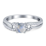 Art Deco Round Natural Stone Curved Ring