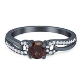 Art Deco Round Natural Stone Curved Ring