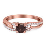 Art Deco Round Natural Stone Curved Ring