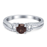 Art Deco Round Natural Stone Curved Ring