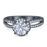 Split Shank Round Natural Stone Ring