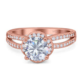 Split Shank Round Natural Stone Ring