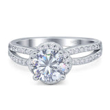 Split Shank Round Natural Stone Ring