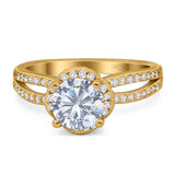 Split Shank Round Natural Stone Ring