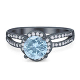 Split Shank Round Natural Stone Ring