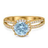 Split Shank Round Natural Stone Ring