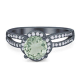 Split Shank Round Natural Stone Ring