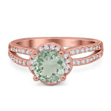 Split Shank Round Natural Stone Ring