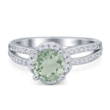 Split Shank Round Natural Stone Ring