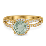 Split Shank Round Natural Stone Ring