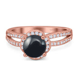 Split Shank Round Natural Stone Ring