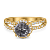 Split Shank Round Natural Stone Ring