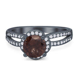 Split Shank Round Natural Stone Ring