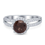 Split Shank Round Natural Stone Ring
