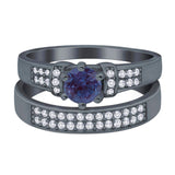 Two Piece Round Natural Stone Ring