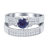 Two Piece Round Natural Stone Ring