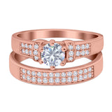 Two Piece Round Natural Stone Ring