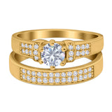 Two Piece Round Natural Stone Ring
