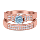 Two Piece Round Natural Stone Ring