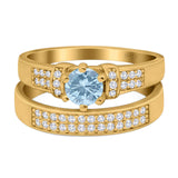 Two Piece Round Natural Stone Ring