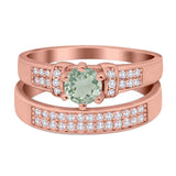 Two Piece Round Natural Stone Ring