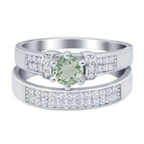 Two Piece Round Natural Stone Ring