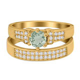 Two Piece Round Natural Stone Ring