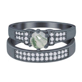 Two Piece Round Natural Stone Ring