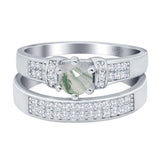 Two Piece Round Natural Stone Ring